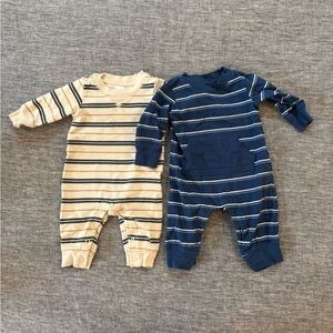 Carter’s long sleeve striped rompers